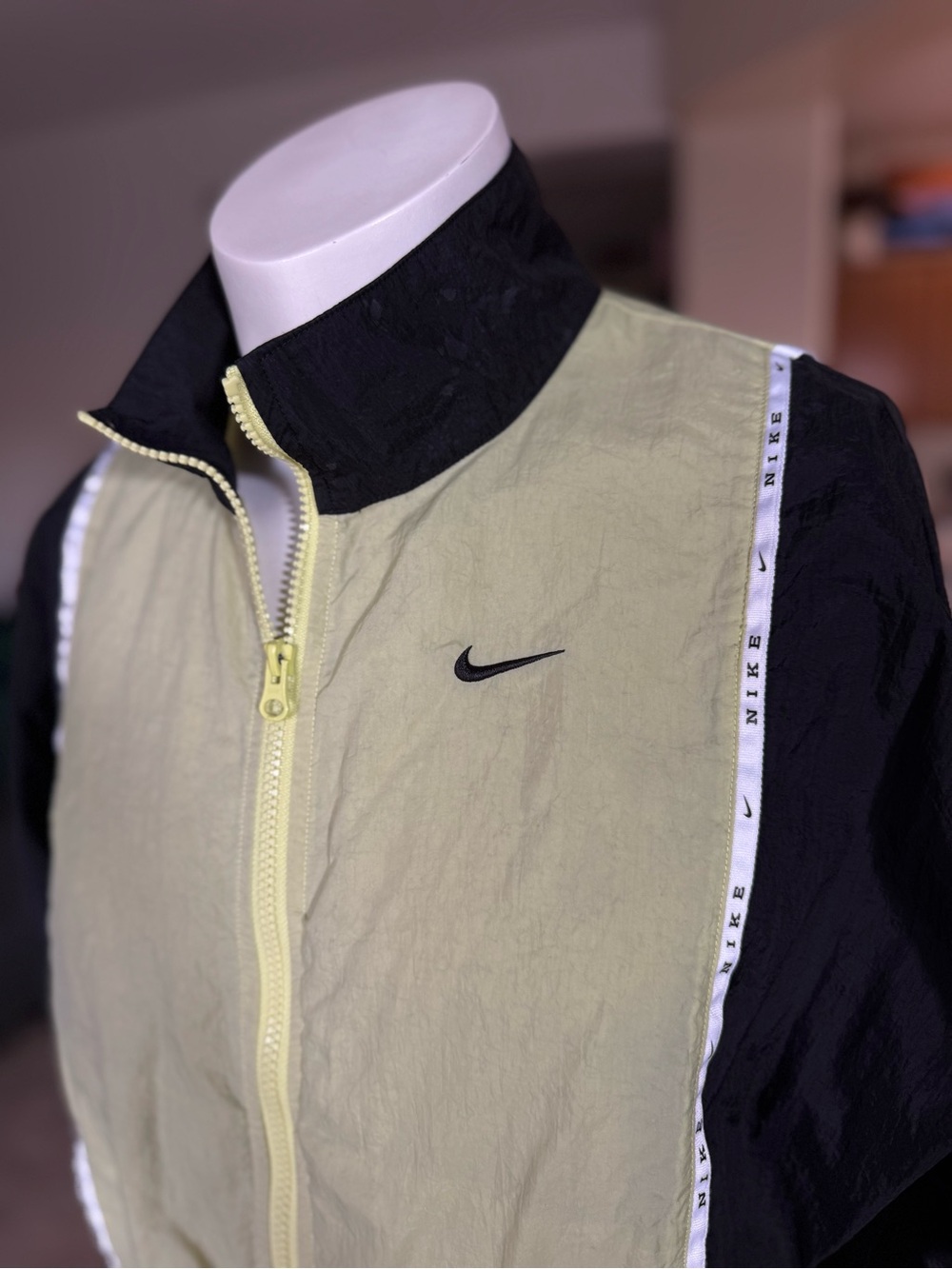 Nike Women's Black & Pale Yellow Track Zip-Up Jacket